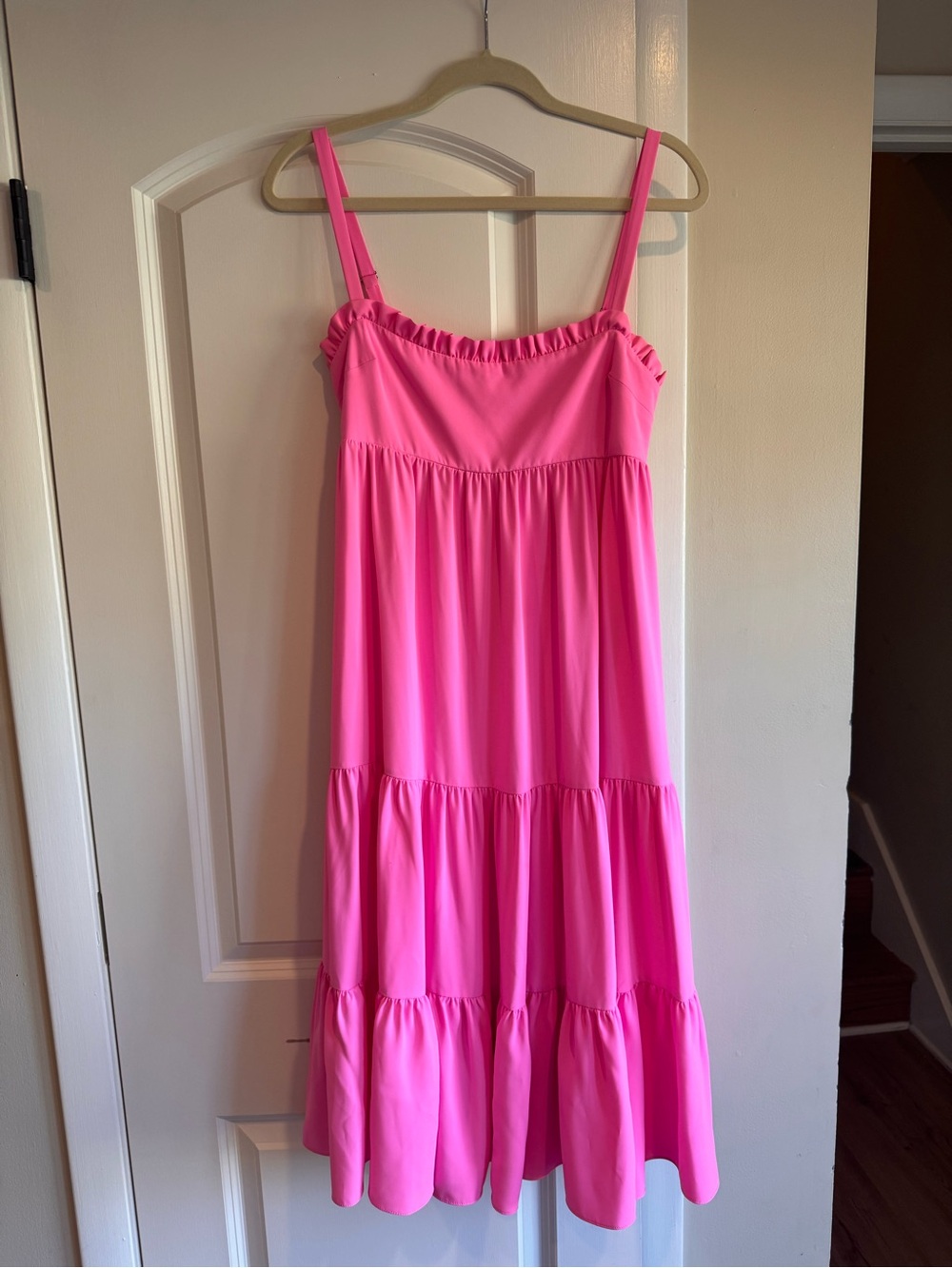 Amanda Uprichard Pink Silk Midi Dress Size S